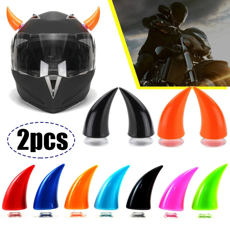 Multicolor Motorcycle Helmet Devil Horns Electric Bike Car Styling