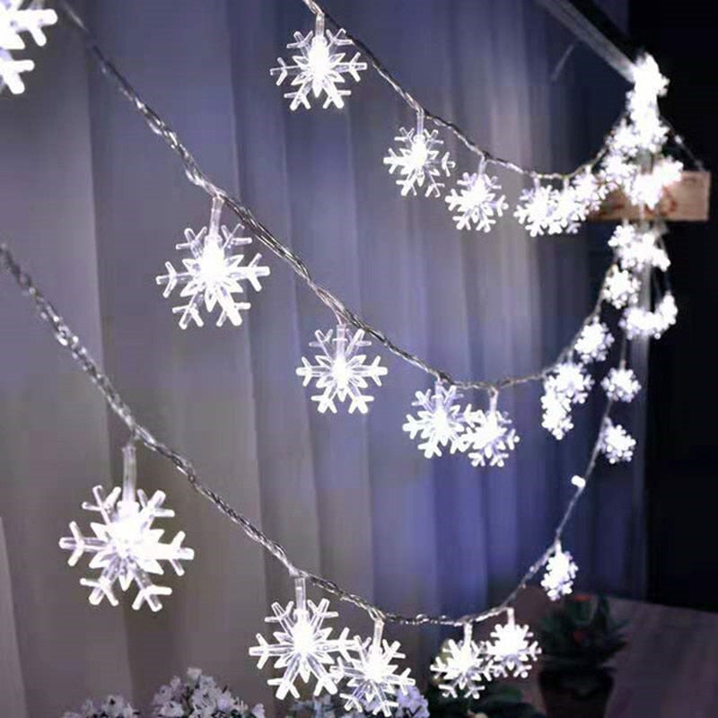 Guirlande Lumineuse Flocon de neige et étoile 5 mètres secteur