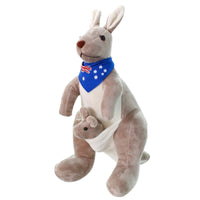 Peluche Kangourou australien avec bébé dans la poche