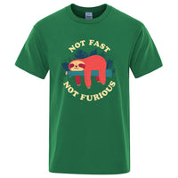 Tee shirt Paresseux "Not Fast Not Furious", variante humoristique de Fast and Furious