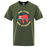 Tee shirt Paresseux "Not Fast Not Furious", variante humoristique de Fast and Furious
