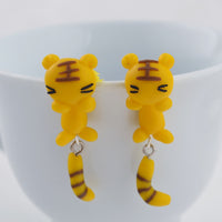 Boucles d'oreilles 3D originales, chat, chien, licorne, renard, panda, lapin
