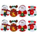 Lot de 8 décorations de table de noël, housses de couverts père noël