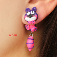 Boucles d'oreilles 3D originales, chat, chien, licorne, renard, panda, lapin