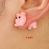 Boucles d'oreilles 3D originales, chat, chien, licorne, renard, panda, lapin