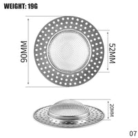 Filtre pour évier ou lavabo en acier inoxydable, maille fine