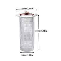 Filtre pour évier ou lavabo en acier inoxydable, maille fine