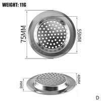 Filtre pour évier ou lavabo en acier inoxydable, maille fine