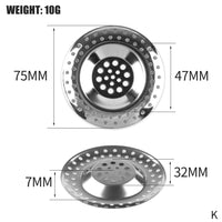 Filtre pour évier ou lavabo en acier inoxydable, maille fine