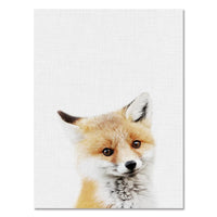 Poster bébés animaux mignons. Peintures imprimées sur toiles. Renard écureuil hérisson girafe ours chouette