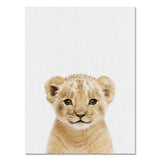 Poster bébés animaux mignons. Peintures imprimées sur toiles. Renard écureuil hérisson girafe ours chouette