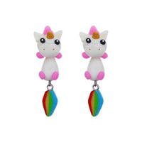 Boucles d'oreilles 3D originales, chat, chien, licorne, renard, panda, lapin