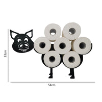 Support original pour papier toilette en fer, en forme d'animaux. Porte rouleaux de PQ