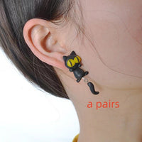 Boucles d'oreilles 3D originales, chat, chien, licorne, renard, panda, lapin