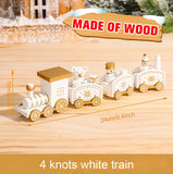 Petit train de noël en bois, décoration de noël, locomotive et 3 wagons