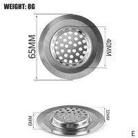 Filtre pour évier ou lavabo en acier inoxydable, maille fine