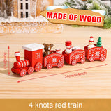 Petit train de noël en bois, décoration de noël, locomotive et 3 wagons