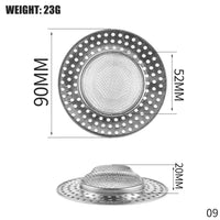 Filtre pour évier ou lavabo en acier inoxydable, maille fine