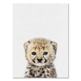 Poster bébés animaux mignons. Peintures imprimées sur toiles. Renard écureuil hérisson girafe ours chouette