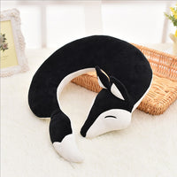 Coussin tour de cou renard, cale nuque pour voyage avec masque pour les yeux