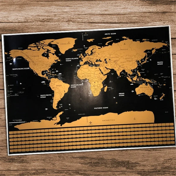 Carte du monde à gratter. Grande mappemonde pour illustrer vos