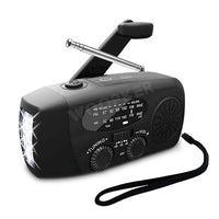 Lampe LED avec Radio AM FM, chargeur solaire, dynamo ou USB. Dispositif multifonction d'urgence