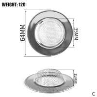 Filtre pour évier ou lavabo en acier inoxydable, maille fine