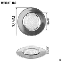 Filtre pour évier ou lavabo en acier inoxydable, maille fine