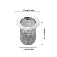 Filtre pour évier ou lavabo en acier inoxydable, maille fine