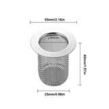 Filtre pour évier ou lavabo en acier inoxydable, maille fine