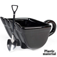Tasse de café originale avec godet de tractopelle et cuillère en forme de pelle