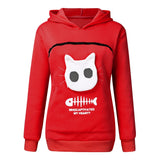 Sweat à capuche avec grande poche kangourou pour chat ou petit chien. Hoodie pour transport d'animaux