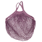 Sac filet de courses réutilisable en coton coloré avec mailles, pour fruits et légumes
