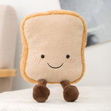 Peluche mignonne croissant, bretzel, glace, œuf au plat, biscotte, toast, baguette