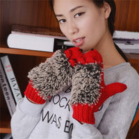 Gants moufles hérissons chauds pour l'hiver. Gants mignons animaux