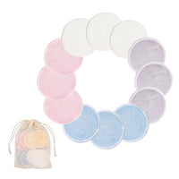 12 lingettes démaquillantes réutilisables. Disques lavables écologiques
