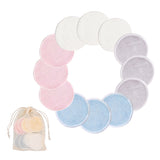 12 lingettes démaquillantes réutilisables. Disques lavables écologiques
