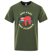 Tee shirt Paresseux "Not Fast Not Furious", variante humoristique de Fast and Furious