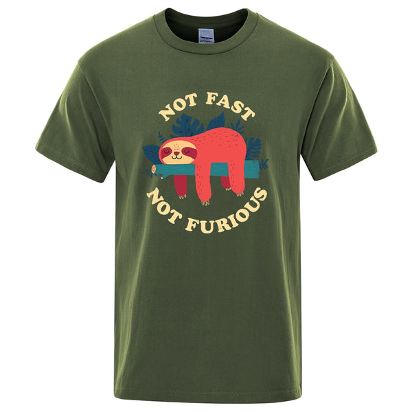 Tee shirt Paresseux "Not Fast Not Furious", variante humoristique de Fast and Furious