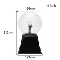 Lampe plasma, globe magique avec éclairs attirés par la main. Sphère lumière plasma