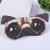 Masque de nuit ou de voyage (avion, train) occultant avec gel relaxant, motif original chat ou chien