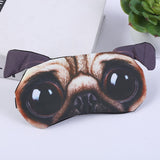 Masque de nuit ou de voyage (avion, train) occultant avec gel relaxant, motif original chat ou chien