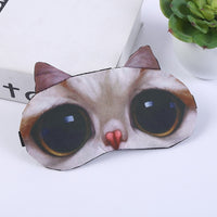 Masque de nuit ou de voyage (avion, train) occultant avec gel relaxant, motif original chat ou chien