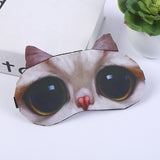 Masque de nuit ou de voyage (avion, train) occultant avec gel relaxant, motif original chat ou chien