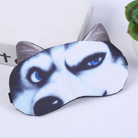 Masque de nuit ou de voyage (avion, train) occultant avec gel relaxant, motif original chat ou chien