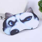 Masque de nuit ou de voyage (avion, train) occultant avec gel relaxant, motif original chat ou chien