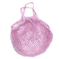 Sac filet de courses réutilisable en coton coloré avec mailles, pour fruits et légumes