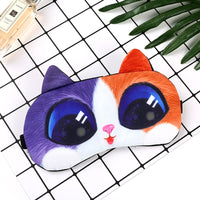 Masque de nuit ou de voyage (avion, train) occultant avec gel relaxant, motif original chat ou chien