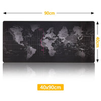 Tapis de souris géant pour gamer, carte du monde, mappemonde