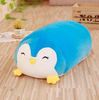 Coussins peluches poufs animaux (chat chien pingouin cochon)